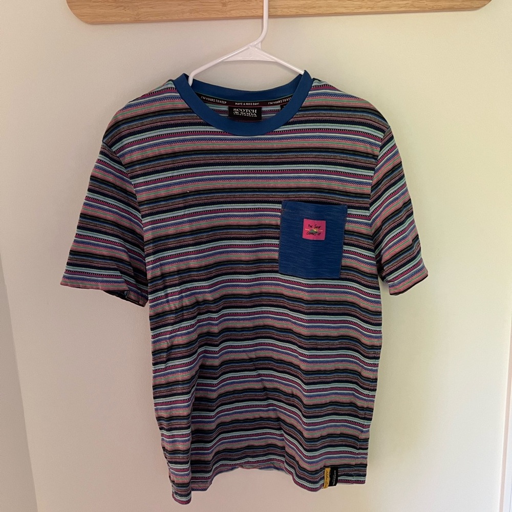 Scotch and Soda Striped T-Shirt with Pocket
